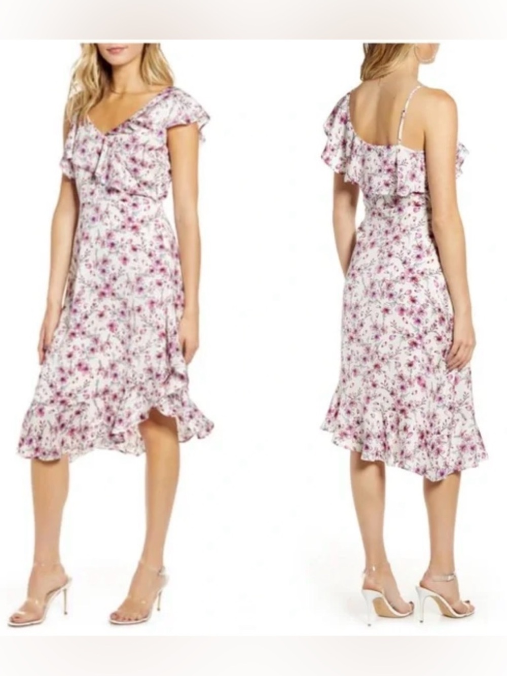 The Delphia Floral Print Ruffle Dress